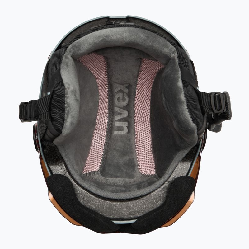 Детска ски каска UVEX Rocket Visor Jr rhino/blush matt/mirror silver/lasergold lite 5