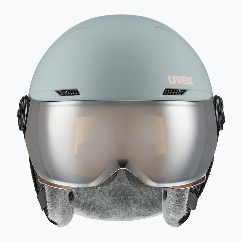 Детска ски каска UVEX Rocket Visor Jr rhino/blush matt/mirror silver/lasergold lite 2