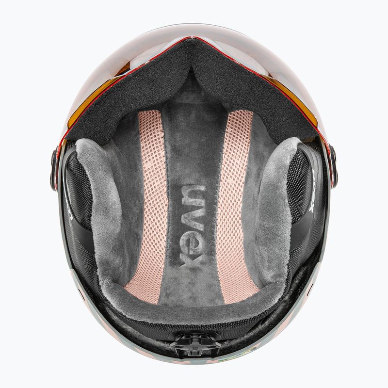 Детска ски каска UVEX Rocket Visor Jr rhino/blush matt/mirror silver/lasergold lite 4