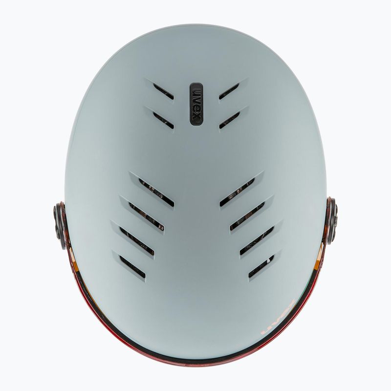 Детска ски каска UVEX Rocket Visor Jr rhino/blush matt/mirror silver/lasergold lite 5