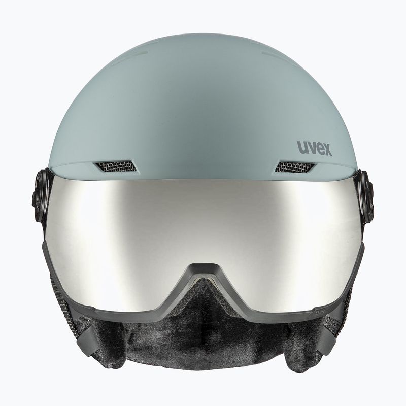 Ски каска UVEX Wanted Visor glacier/rhino matt/mirror silver smoke 7