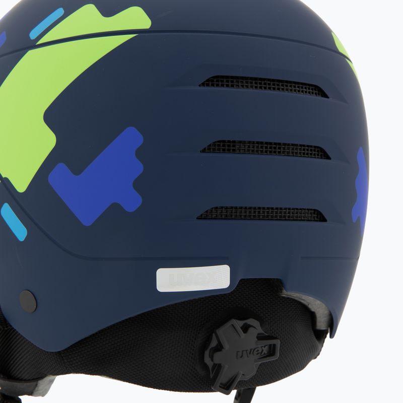 Детска ски каска UVEX Rocket Visor Jr blue matt/mirror blue/smoke 7