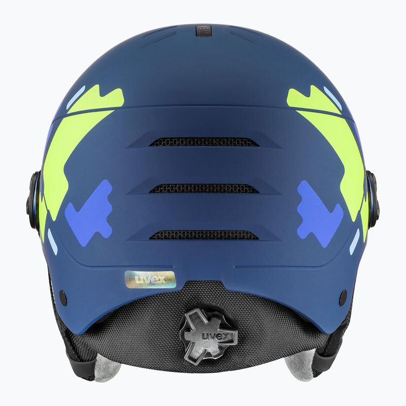 Детска ски каска UVEX Rocket Visor Jr blue matt/mirror blue/smoke 3