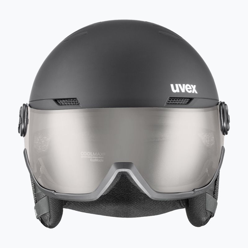 Ски каска UVEX Wanted Visor Pro V black matt/variomatc smoke 7