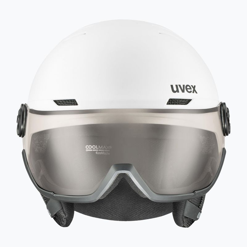 Ски каска UVEX Wanted Visor Pro V white matt/variomatc smoke 7