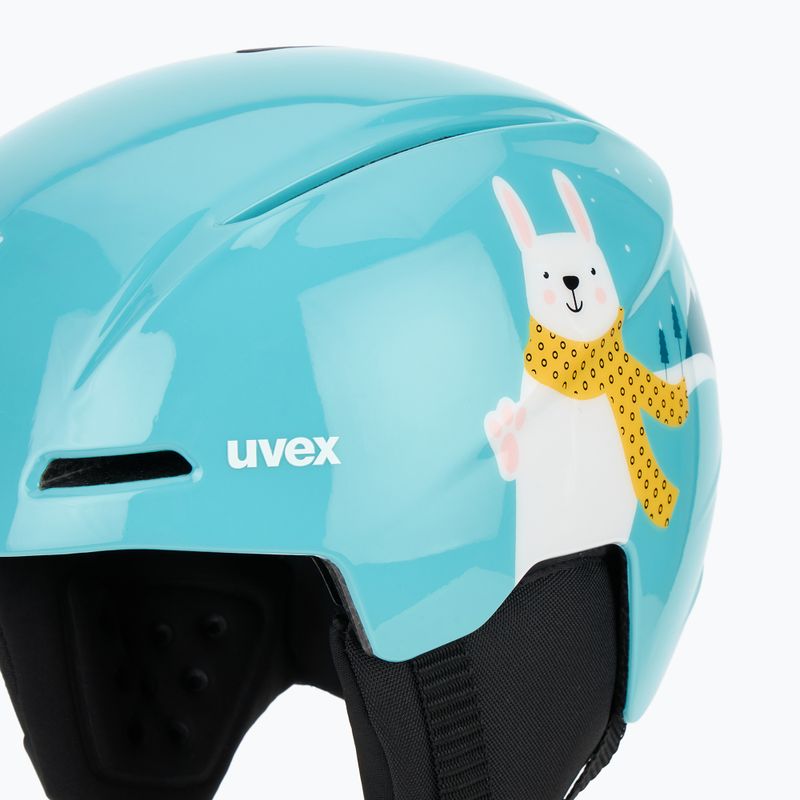 Детска скиорска каска UVEX Viti Jr turquoise rabbit 7