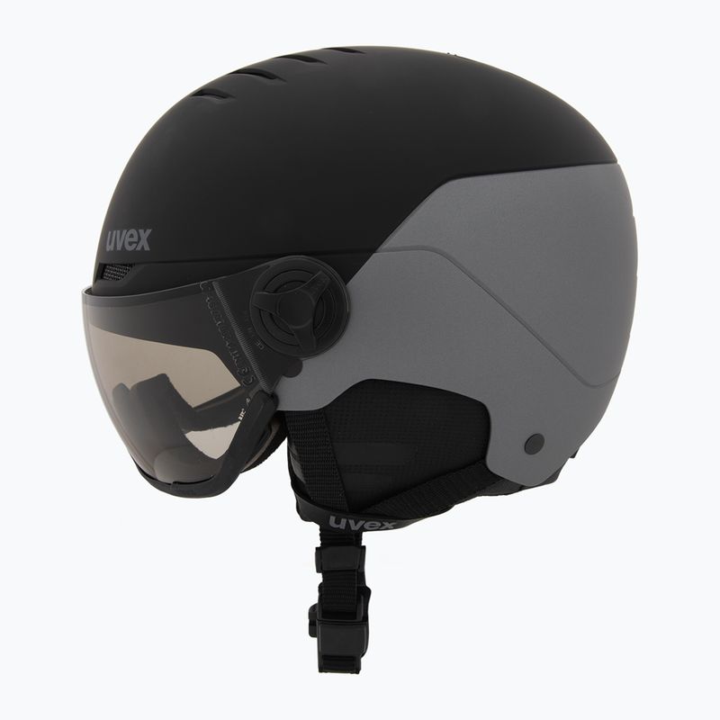 Скиорска каска UVEX Wanted Visor Pro V black/silver matt 3