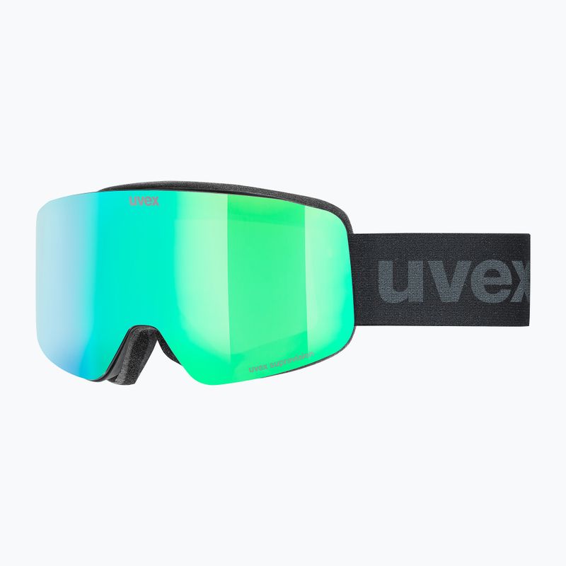 Детски предпазни ски очила UVEX Pwdr FM black matt/mirror green yellow clear