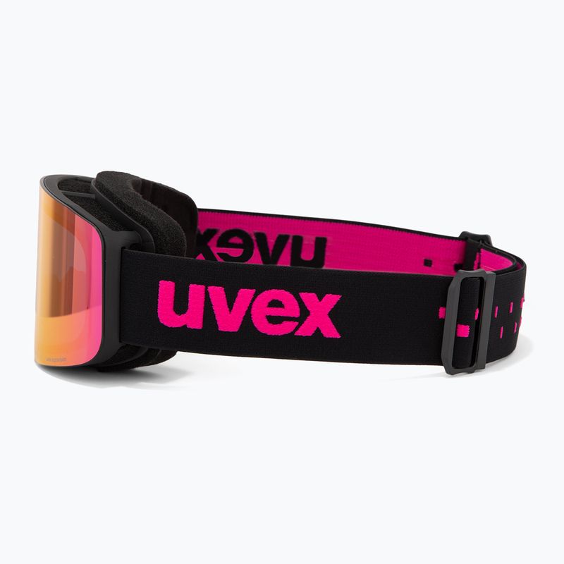 Детски предпазни ски очила UVEX Pwdr FM black matt/mirror pink green clear 4