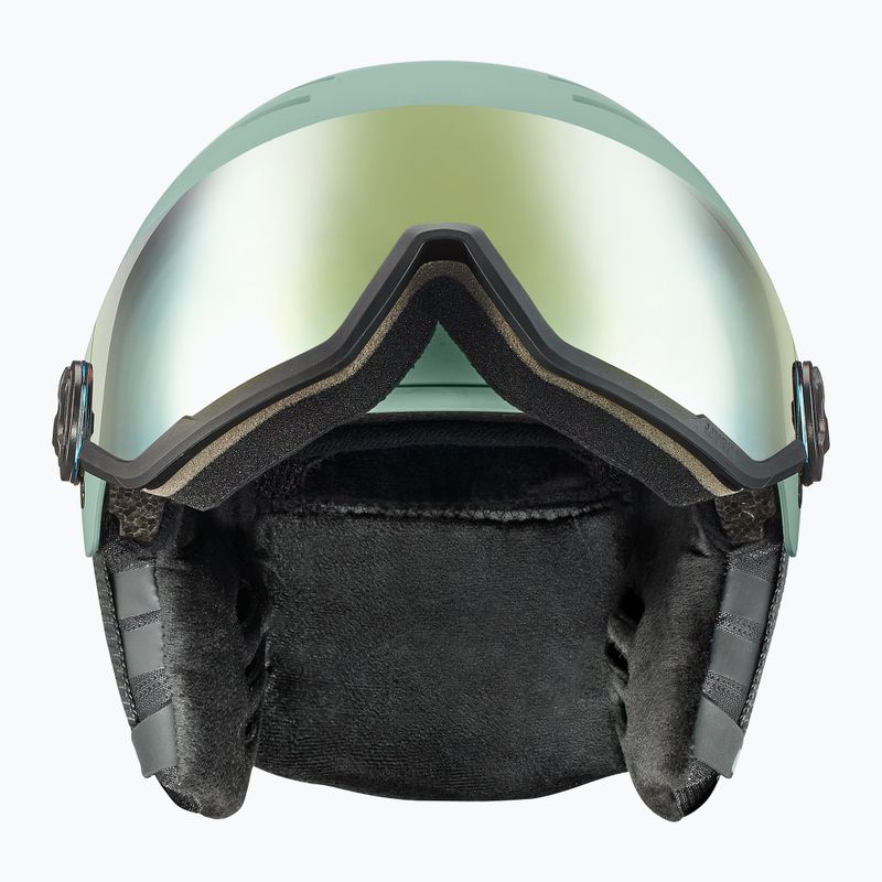 Ски каска UVEX Wanted Visor oxid green matt/mirror gold/smoke 2