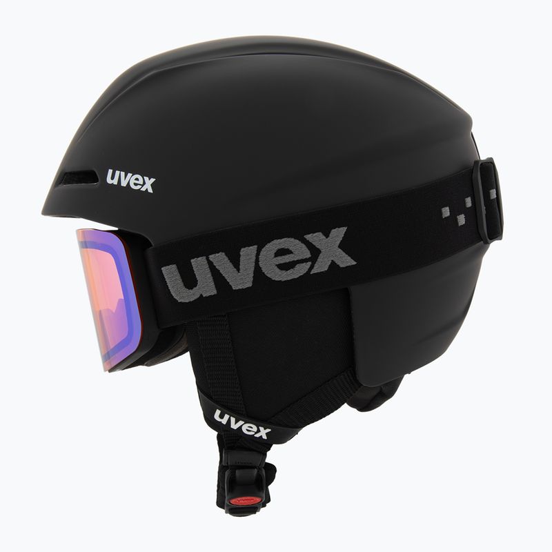 Детска скиорска каска UVEX Viti Set + Speedy Pro black matt/mirror green/yellow/clear goggles 3