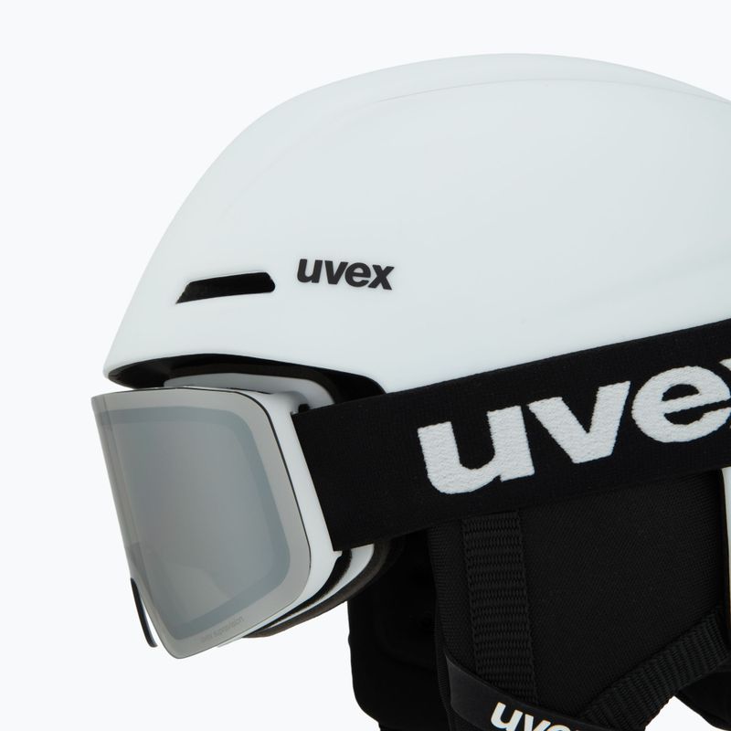 Детска скиорска каска UVEX Viti Set + очила Speedy Pro white matt/mirror silver/green/clear 7