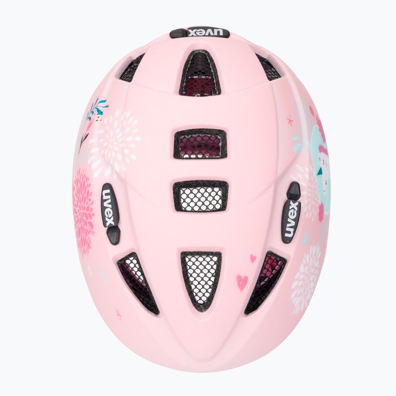 Детска каска за велосипед UVEX Kid 2 CC розов еднорог матов 6