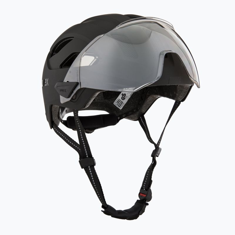 Велосипедна каска UVEX Stride Visor black matt/litemirror silver 9