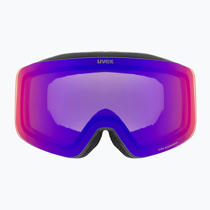 Детски скиорски очила UVEX Pwdr FM black matt/mirror ruby/green/clear 2