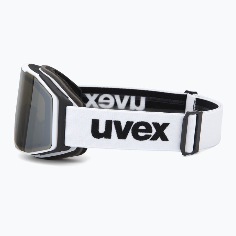 Скиорски очила UVEX Gravity FM white matt/mirror silver/green/clear 4