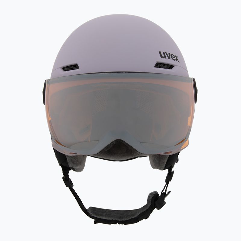 Детска скиорска каска UVEX Rocket Visor Jr cool lavender abstract matt/mirrorsilver/lasergold 2