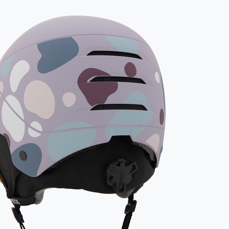 Детска скиорска каска UVEX Rocket Visor Jr cool lavender abstract matt/mirrorsilver/lasergold 8