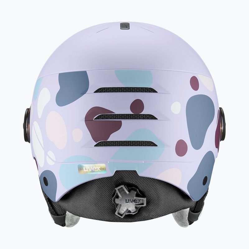 Детска скиорска каска UVEX Rocket Visor Jr cool lavender abstract matt/mirrorsilver/lasergold 4