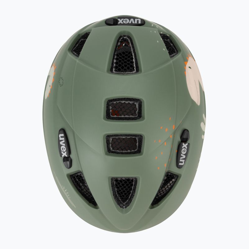 Детска велосипедна каска UVEX Kid 2 CC sage green dino matt 6
