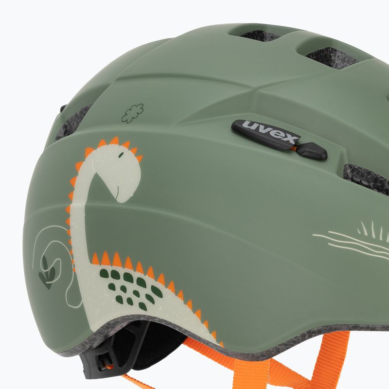 Детска велосипедна каска UVEX Kid 2 CC sage green dino matt 7