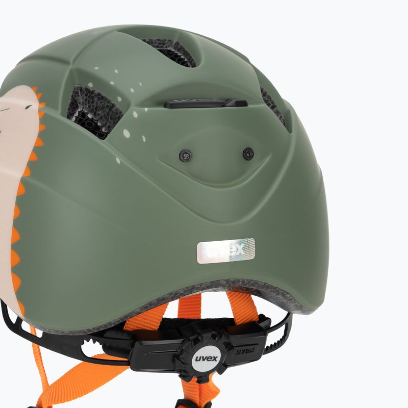 Детска велосипедна каска UVEX Kid 2 CC sage green dino matt 8
