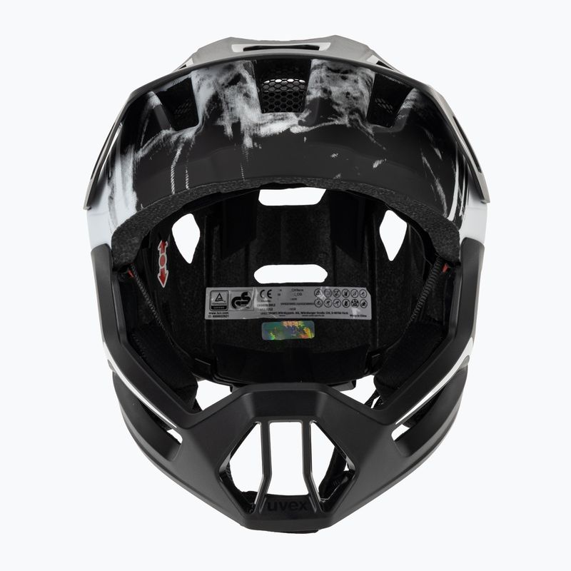 Детска велосипедна каска UVEX React Fullface Jr black/white matt 2