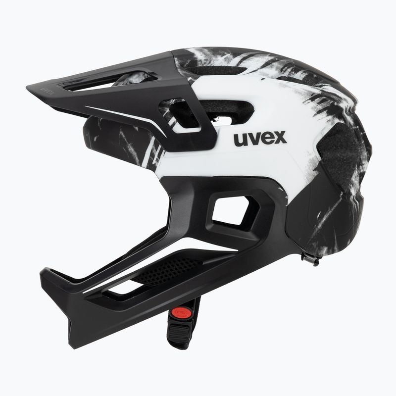 Детска велосипедна каска UVEX React Fullface Jr black/white matt 3
