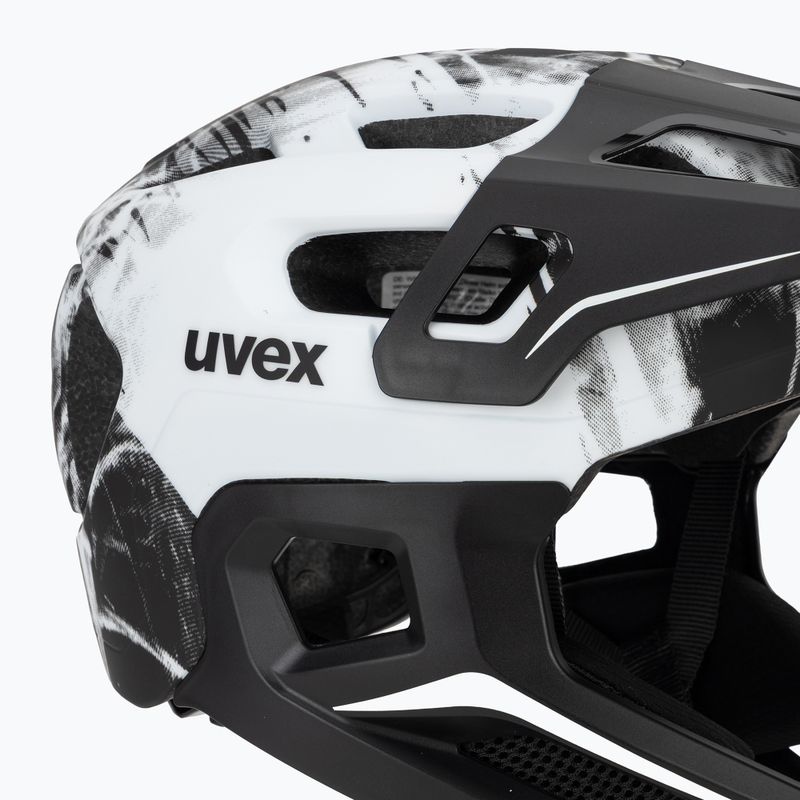 Детска велосипедна каска UVEX React Fullface Jr black/white matt 7