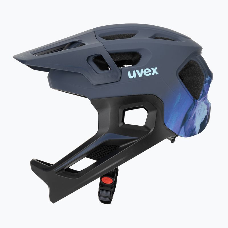 Детска велосипедна каска UVEX React Fullface Jr dusk blue matt 3