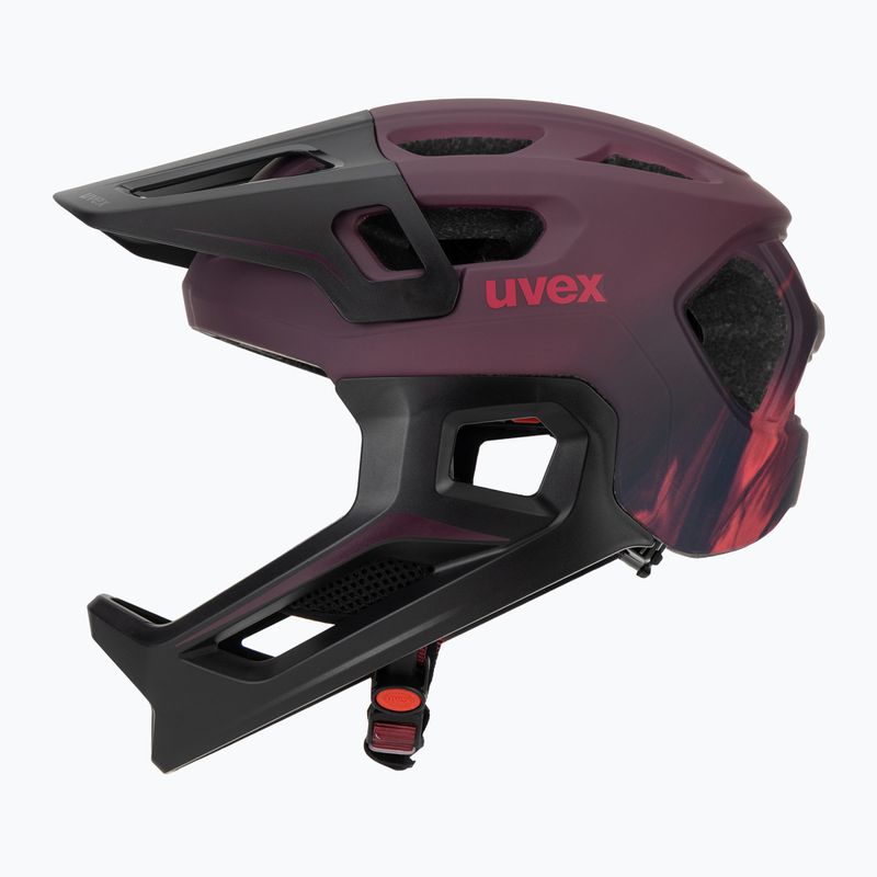 Детска велосипедна каска UVEX React Fullface Jr cramberry matt 3