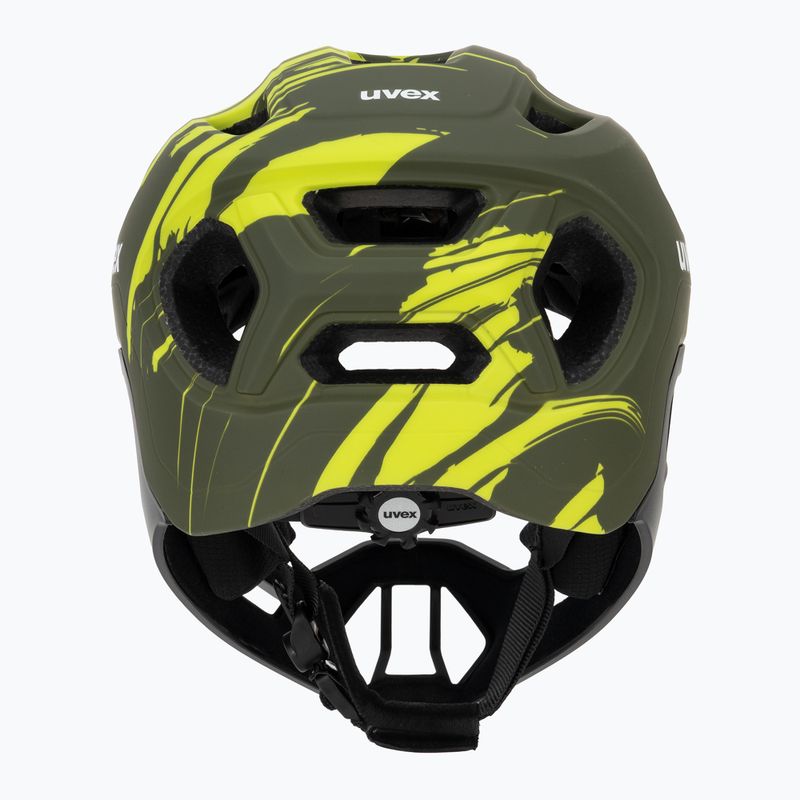 Детска велосипедна каска UVEX React Fullface Jr dark olive matt 4