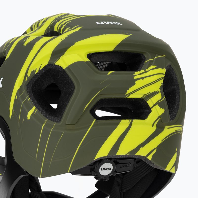 Детска велосипедна каска UVEX React Fullface Jr dark olive matt 8