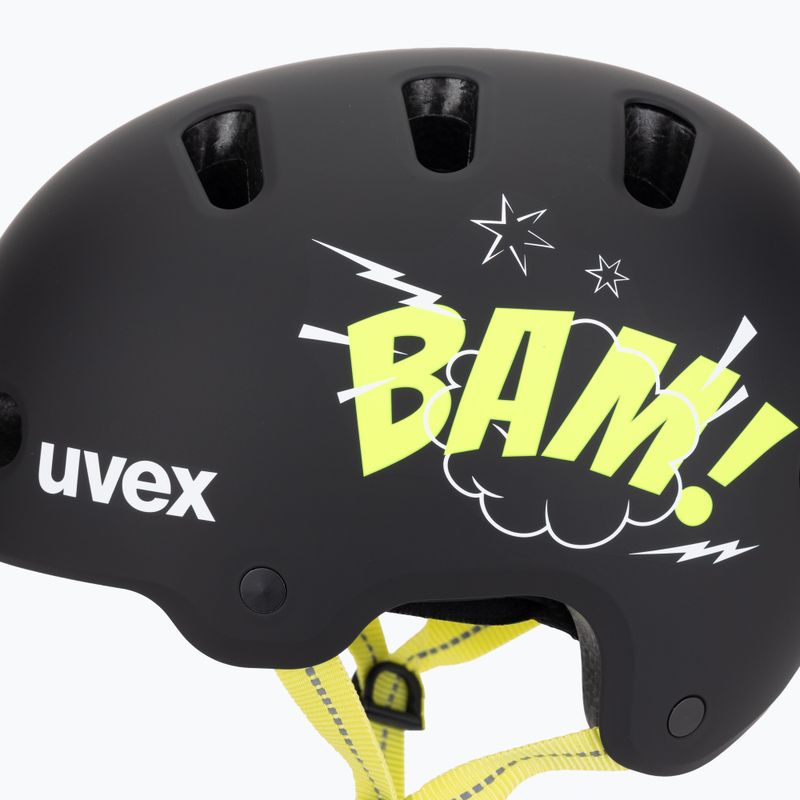 Детска каска UVEX Kid 4 Style bam black/lime matt 7