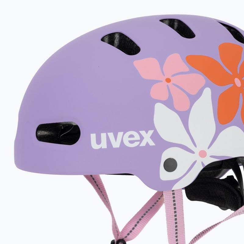 Детска каска UVEX Kid 4 Style flower lilac matt 7