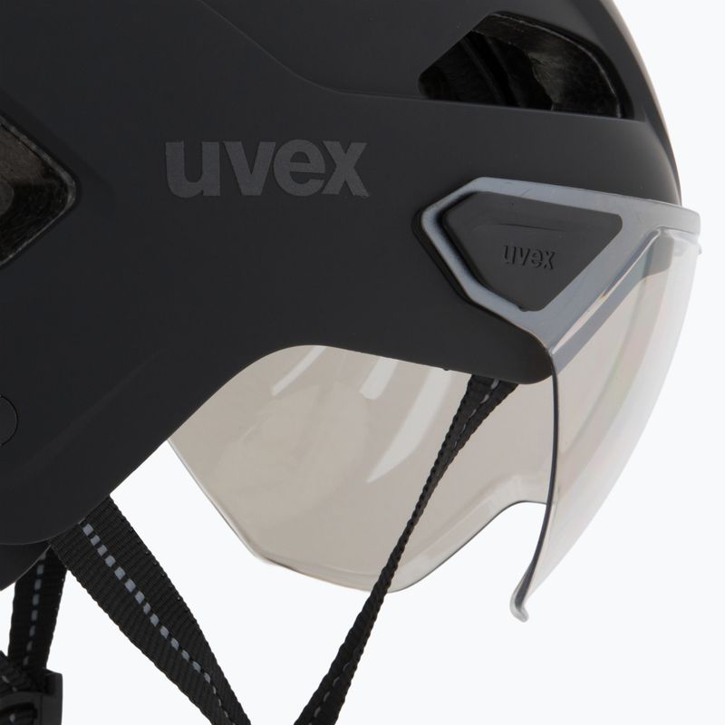 Велосипедна каска UVEX Stride Visor black matt/lite mirror silver 8