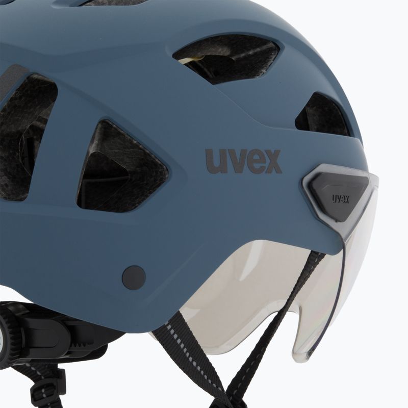 Велосипедна каска UVEX Stride Visor stone blue matt/lite mirror silver 8