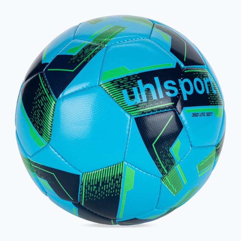 Футболна топка uhlsport Lite Soft 350 ice blue/navy/fluo green размер 5 2