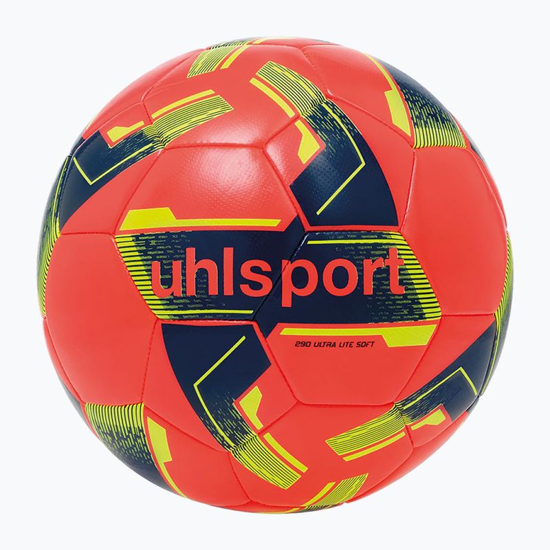 Футболна топка uhlsport Lite Soft 290 fluo red/navy/fluo yellow размер 5 4