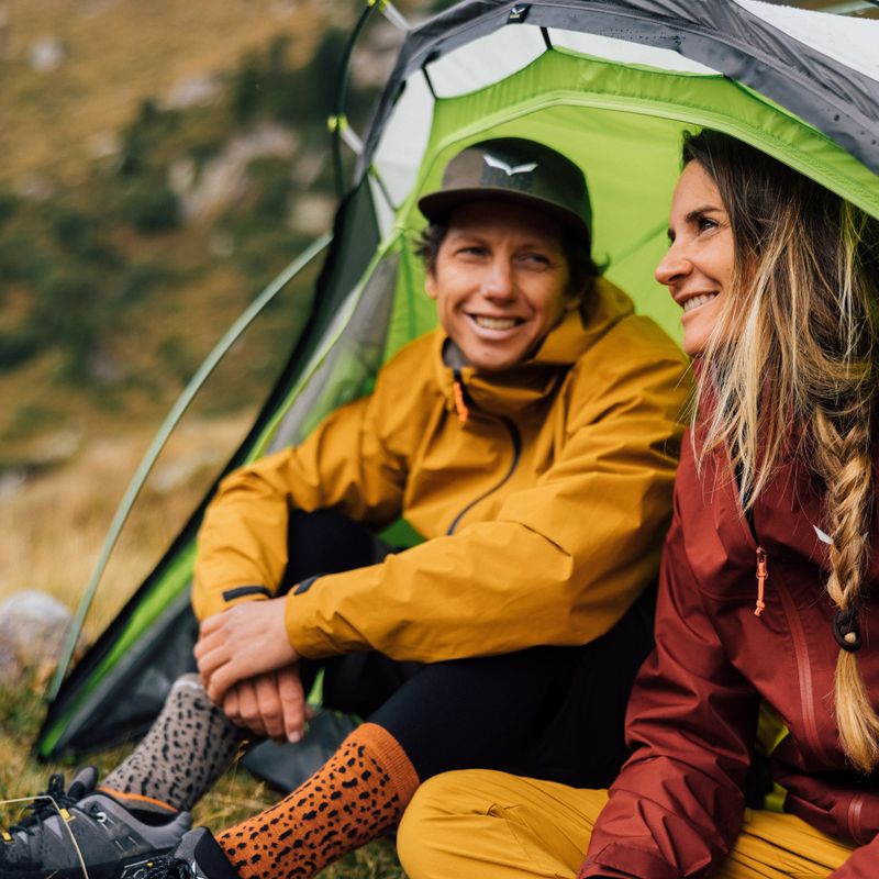 Мъжки чорапи за трекинг Salewa MTN TRN Sal. AM Crew сиво-кафяв 00-0000069029 11