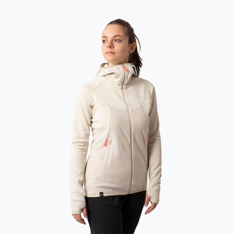 Дамски суитшърт Salewa Puez Hybrid PL FZ Hoody от полар в бежово 00-0000027389