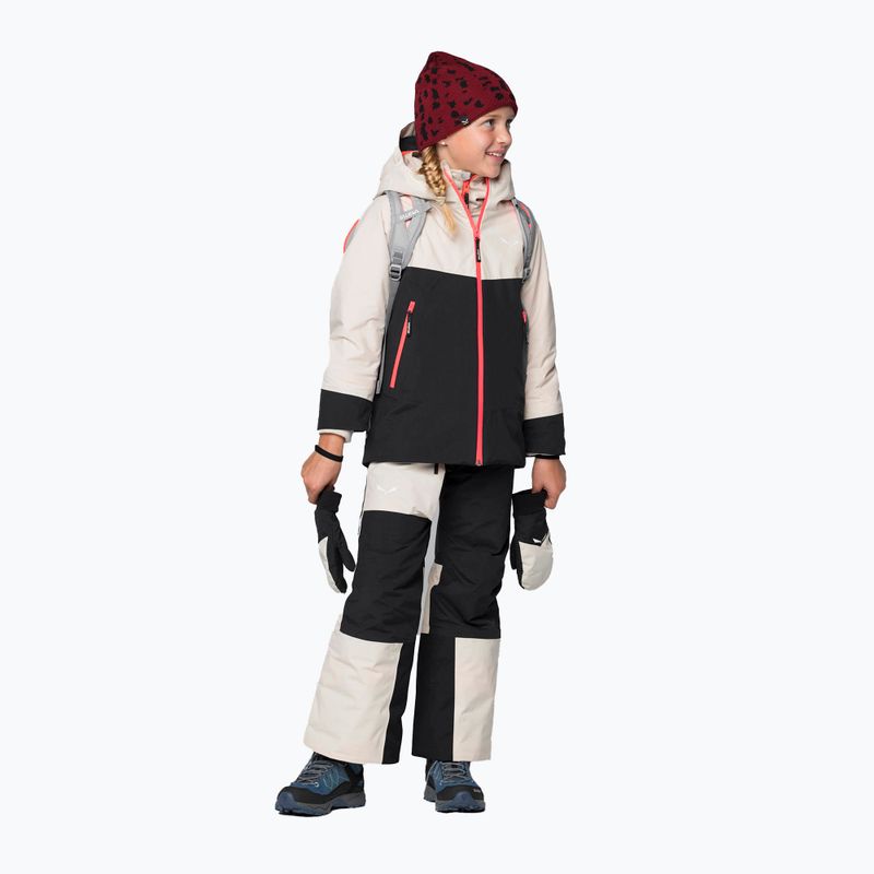 Детско ски яке Salewa Sella PTX/TWR овесена/черна/флуо корал