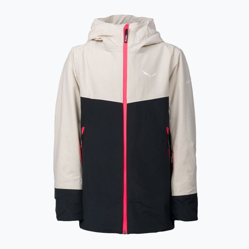 Детско ски яке Salewa Sella PTX/TWR овесена/черна/флуо корал 3