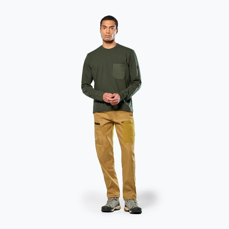 Мъжки суичър Salewa Fanes Dry Pullover тъмно маслинен 2