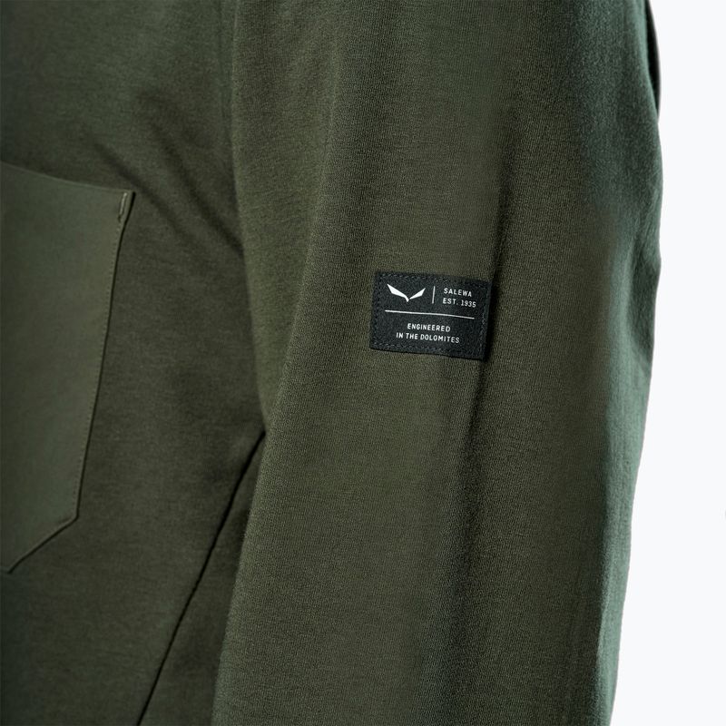 Мъжки суичър Salewa Fanes Dry Pullover тъмно маслинен 5