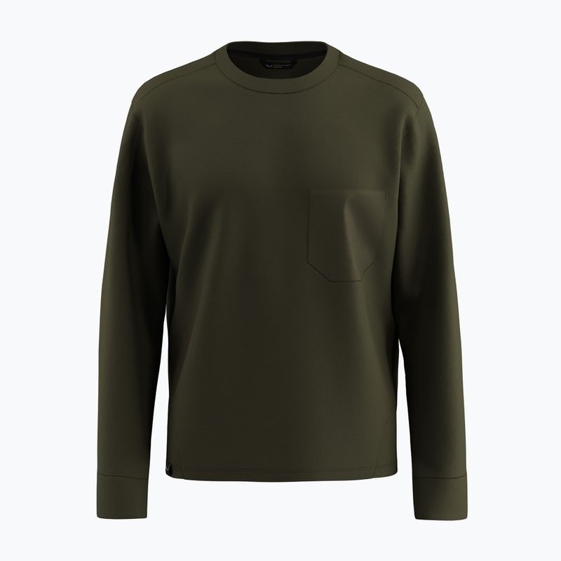 Мъжки суичър Salewa Fanes Dry Pullover тъмно маслинен 7