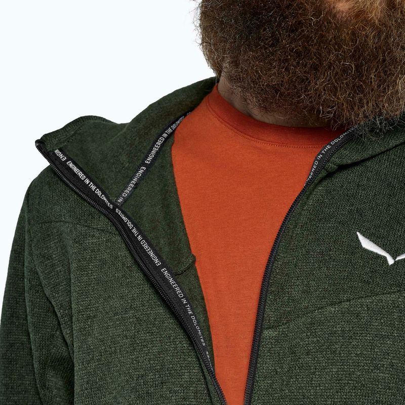 Мъжка блуза за туризъм Salewa Puez Rocca Polarlite Hood dark olive 4