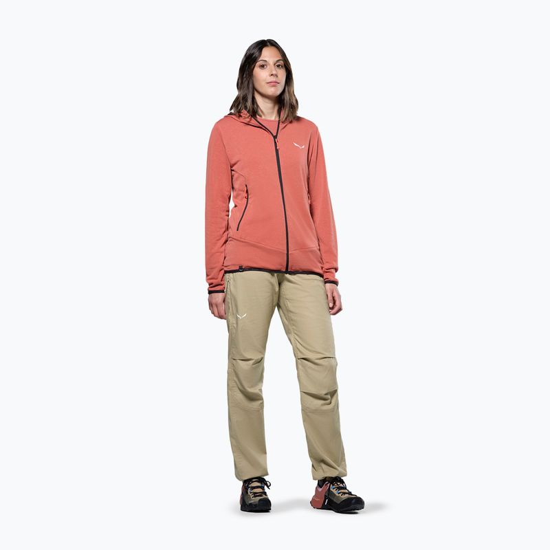 Salewa дамски трекинг суитчър Agner Hemp 2 с качулка etruscan red 2