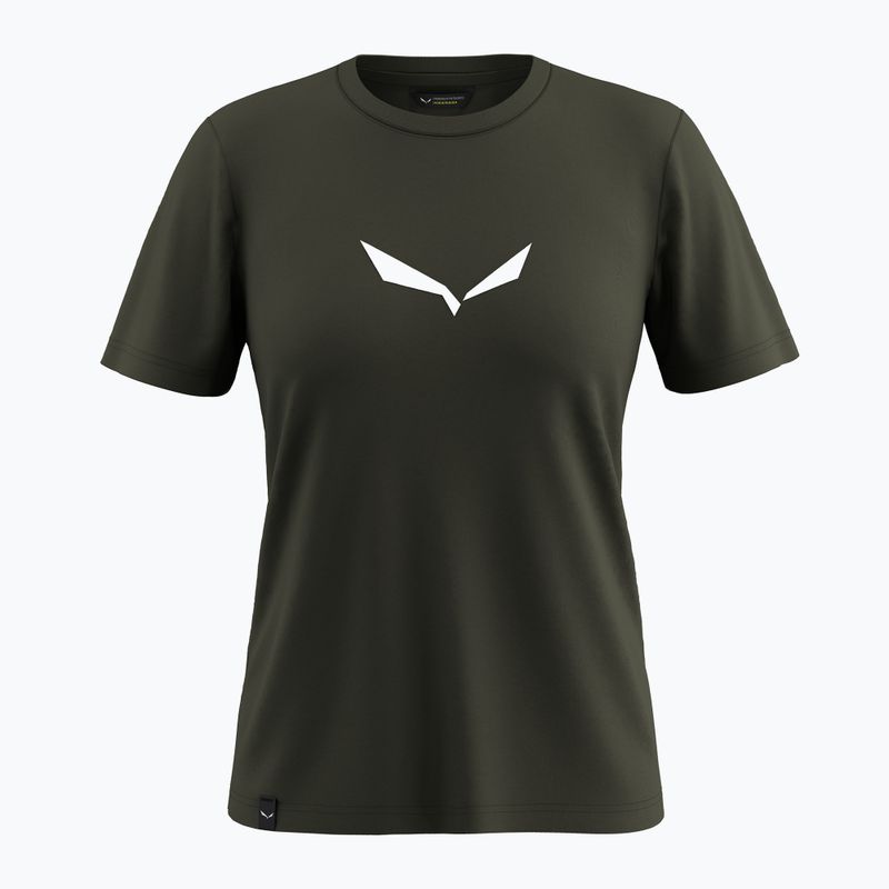 Дамска тениска Salewa Solid Dry dark olive