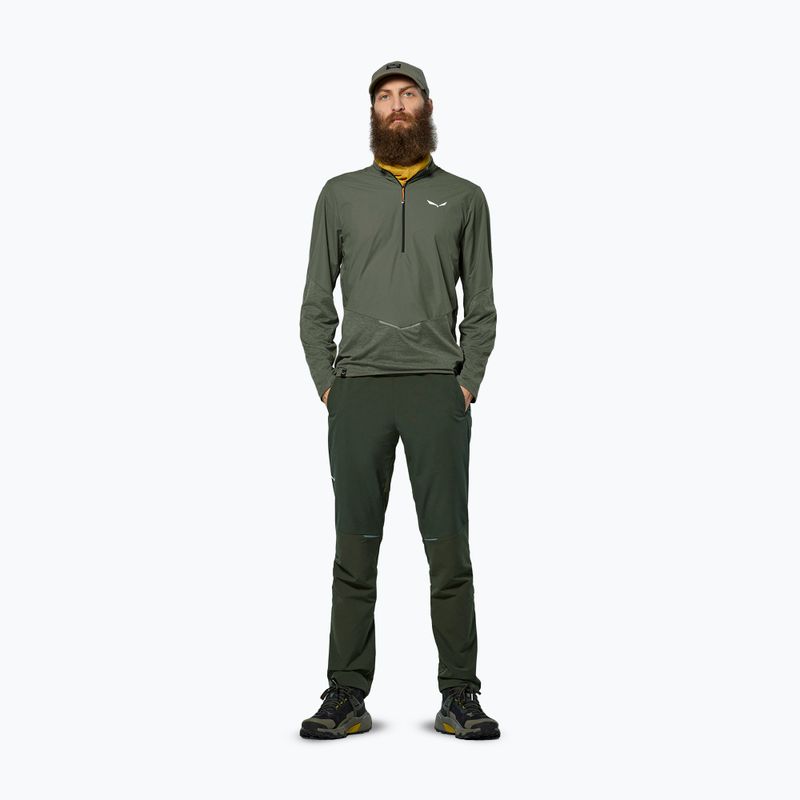 Мъжка блуза с дълъг ръкав Salewa Pedroc Dry Wind Half Zip Tee faded green 2